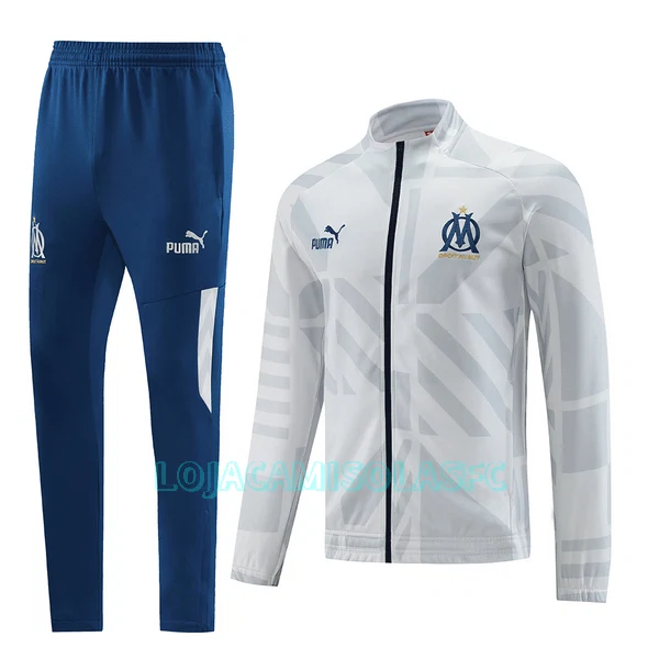 Sweat de Treino Conjunto Olympique Marseille Homem 2022/23 Branca