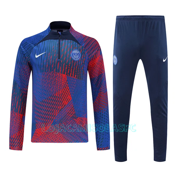 Sweat de Treino Paris Saint-Germain Homem Quarto-Zíper 2022/23 Azul Vermelho