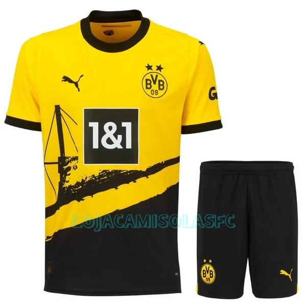 Camisola Borussia Dortmund Criança Equipamento 1ª 2023/24