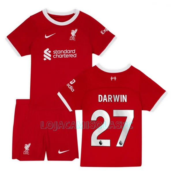 Camisola Liverpool Darwin 27 Criança Equipamento 1ª 2023/24