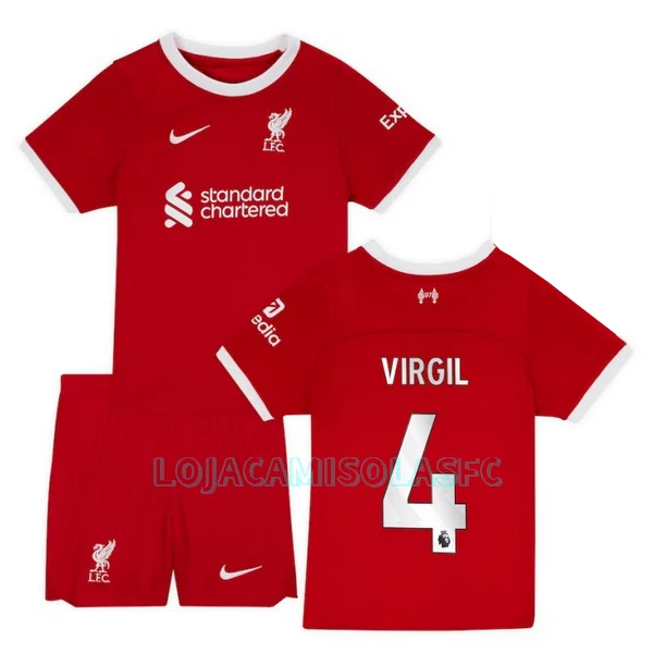 Camisola Liverpool Virgil 4 Criança Equipamento 1ª 2023/24