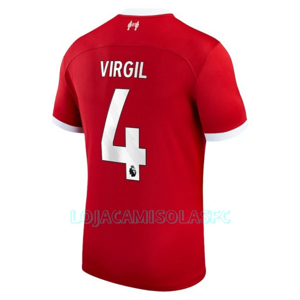 Camisola Liverpool Virgil 4 Homem Equipamento 1ª 2023/24