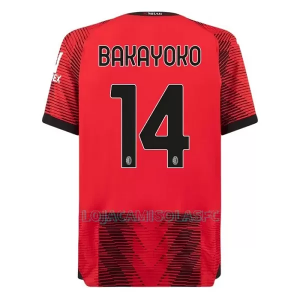 Camisola AC Milan Bakayoko 14 Homem Equipamento 1ª 2023/24