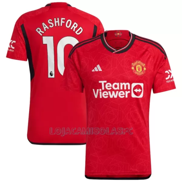 Camisola Manchester United Rashford 10 Homem Equipamento 1ª 2023/24