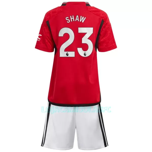 Camisola Manchester United Shaw 23 Criança Equipamento 1ª 2023/24