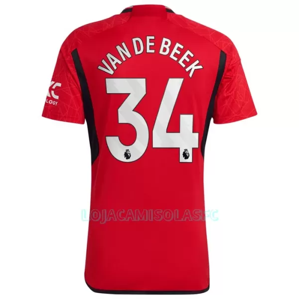 Camisola Manchester United Van De Beek 34 Homem Equipamento 1ª 2023/24
