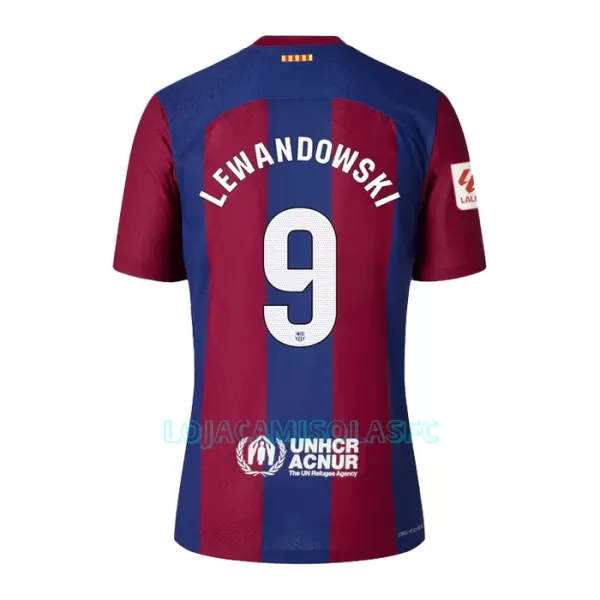 Camisola FC Barcelona Lewandowski 9 Homem Equipamento 1ª 2023/24