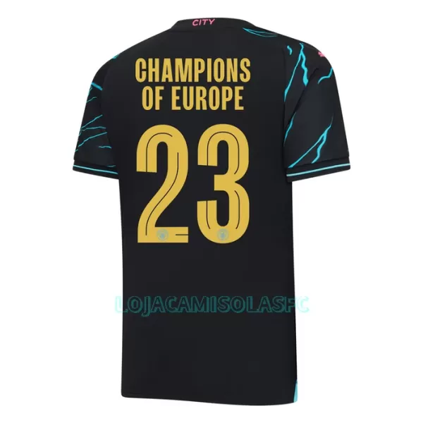 Camisola Manchester City Champions of Europe Homem Equipamento 3ª 2023/24