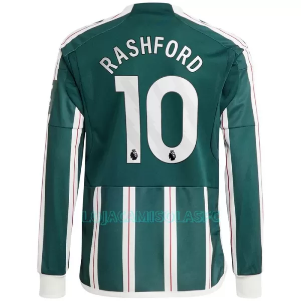 Camisola Manga Comprida Manchester United Rashford 10 Homem Equipamento 2ª 2023/24