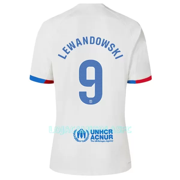 Camisola FC Barcelona Lewandowski 9 Criança Equipamento 2ª 2023/24
