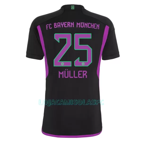 Camisola FC Bayern de Munique Müller 25 Criança Equipamento 2ª 2023/24