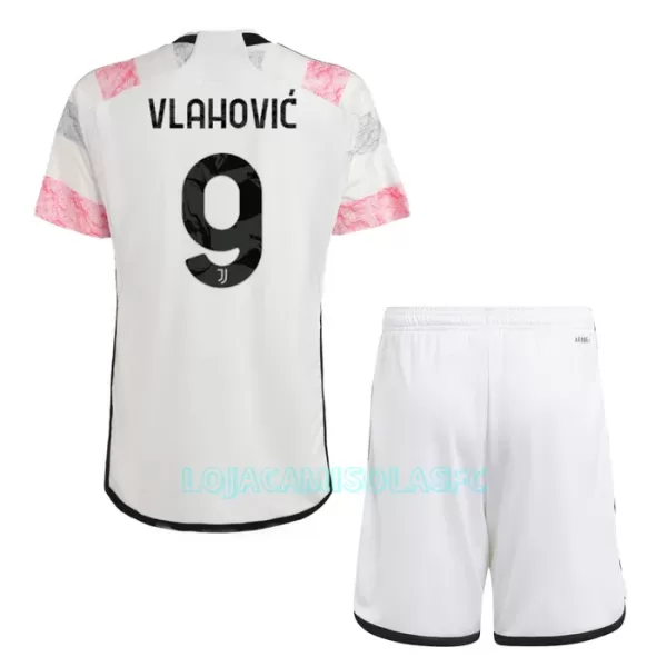 Camisola Juventus Vlahovic 9 Criança Equipamento 2ª 2023/24