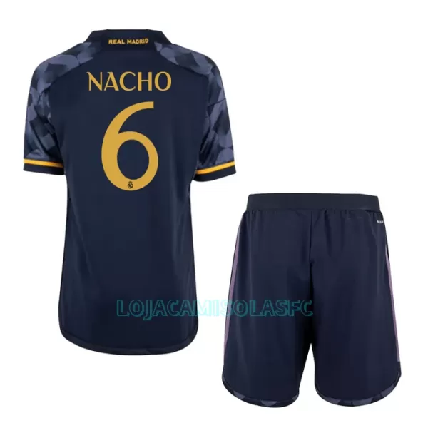 Camisola Real Madrid Nacho 6 Criança Equipamento 2ª 2023/24