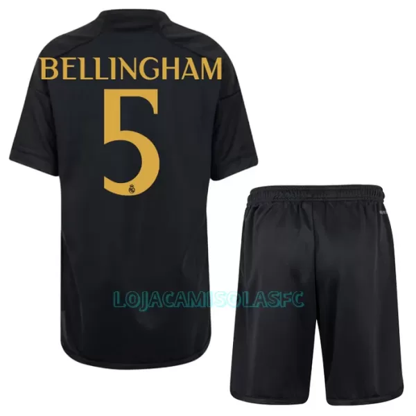 Camisola Real Madrid Bellingham 5 Criança Equipamento 3ª 2023/24