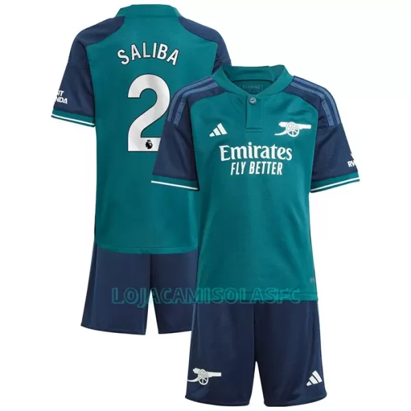 Camisola Arsenal Saliba 2 Criança Equipamento 3ª 2023/24