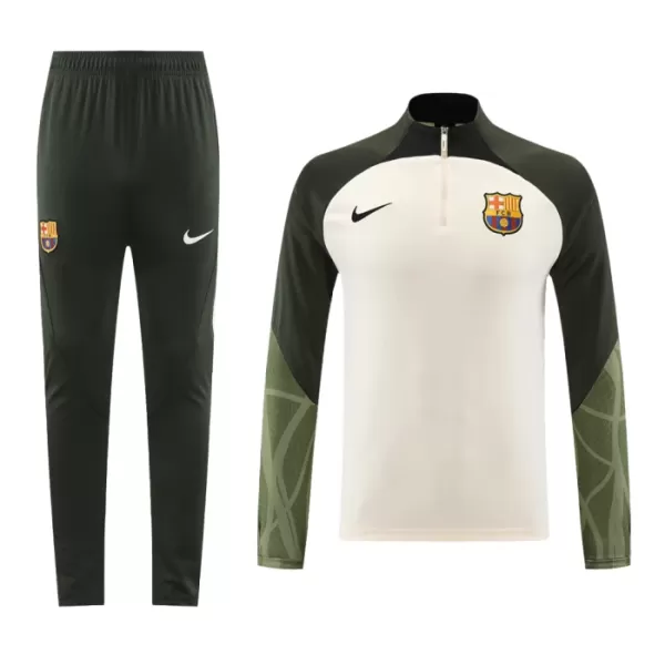 Conjunto de Moletom de Treino Barcelona Homem Quarto-Zíper 2023/24 Creme