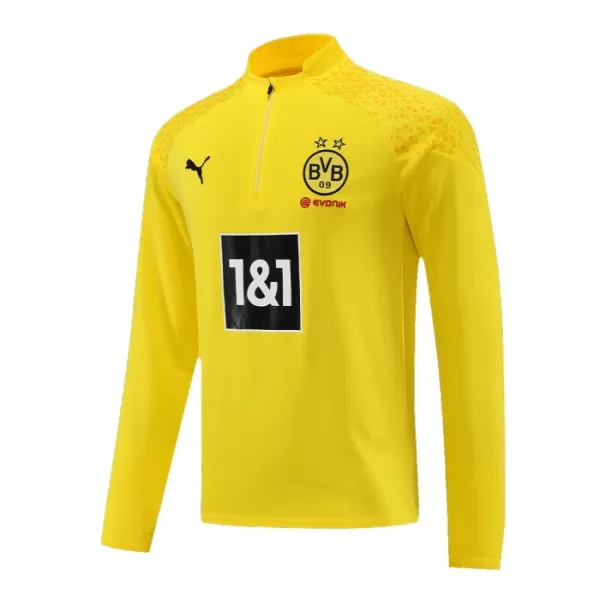 Conjunto de Moletom de Treino Borussia Dortmund Homem Quarto-Zíper 2023/24 Amarela