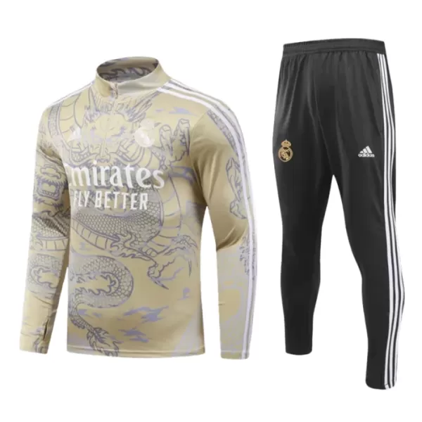 Conjunto de Moletom de Treino Real Madrid Homem Quarto-Zíper 2023/24 Amarela