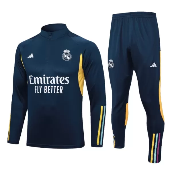 Conjunto de Moletom de Treino Real Madrid Homem Quarto-Zíper 2023/24 Navy