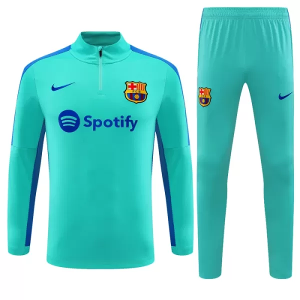 Conjunto de Moletom de Treino Barcelona Criança Quarto-Zíper 2023/24 Azul