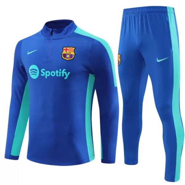 Conjunto de Moletom de Treino Barcelona Dark Criança Quarto-Zíper 2023/24 Azul