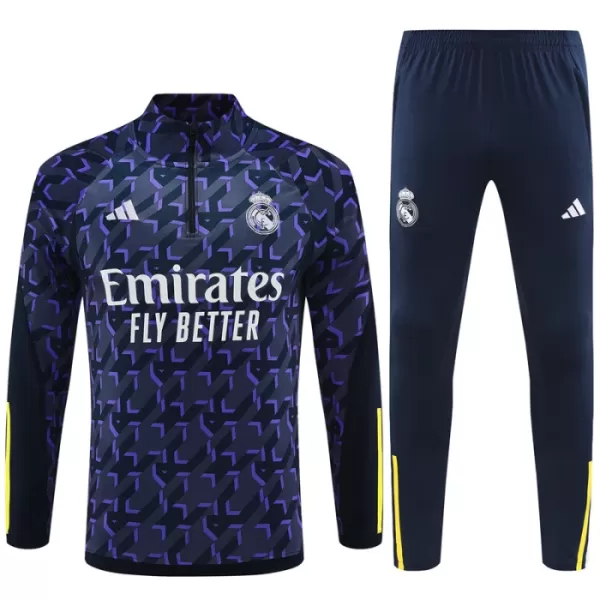 Conjunto de Moletom de Treino Real Madrid Criança Quarto-Zíper 2023/24 Navy