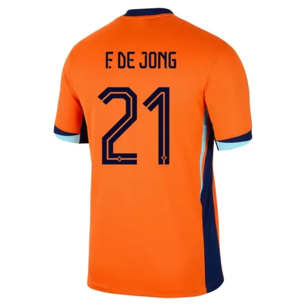 Camisola Holanda Frenkie de Jong 21 Criança Equipamento 1ª Euro 2024