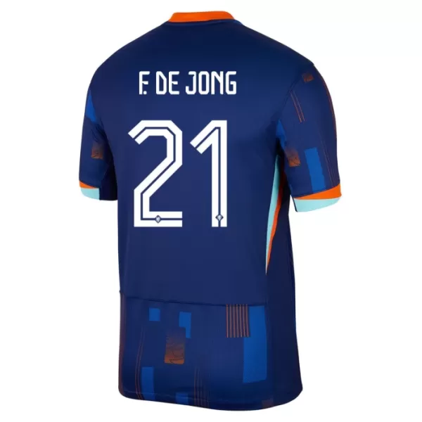 Camisola Holanda Frenkie de Jong 21 Criança Equipamento 2ª Euro 2024