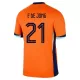 Camisola Holanda Frenkie de Jong 21 Homem Equipamento 1ª Euro 2024
