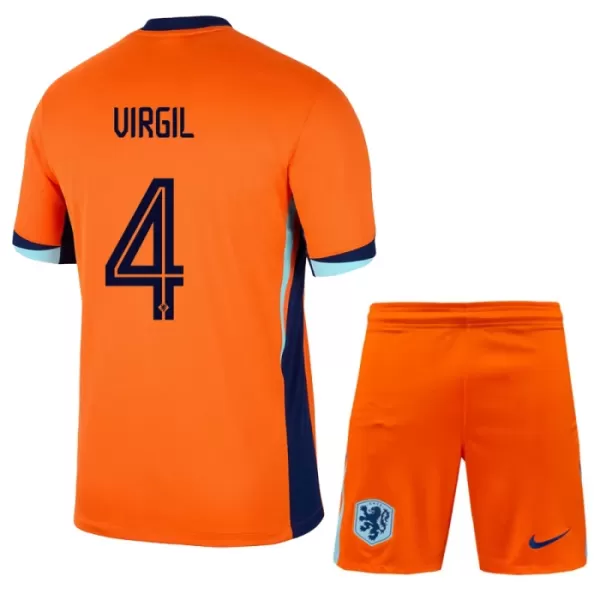 Camisola Holanda Virgil 4 Criança Equipamento 1ª Euro 2024
