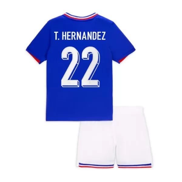 Camisola França T. Hernandez 22 Criança Equipamento 1ª Euro 2024