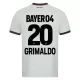 Camisola Bayer Leverkusen Alejandro Grimaldo 20 Homem Equipamento 2ª 2023/24