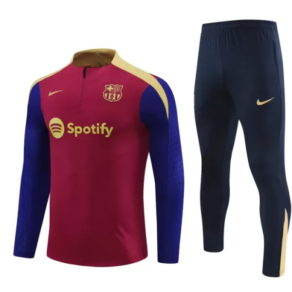 Conjunto de Moletom de Treino Barcelona Criança Quarto-Zíper 2024/25 Vermelha