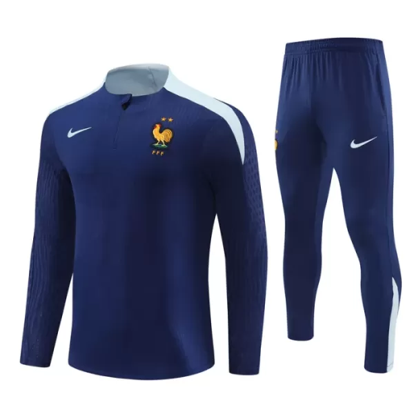 Conjunto de Moletom de Treino França Homem Quarto-Zíper 2024/25 Navy