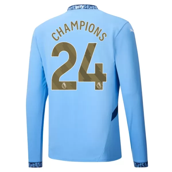 Camisola Manga Comprida Manchester City Champions 24 Homem Equipamento 1ª 2024/25