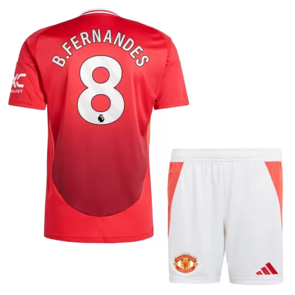 Camisola Manchester United Bruno Fernandes 8 Criança Equipamento 1ª 2024/25