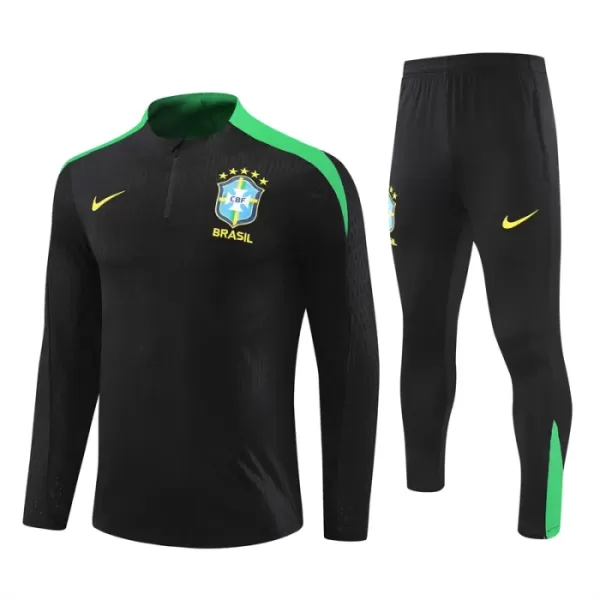 Conjunto de Moletom de Treino Brasil Homem Quarto-Zíper 2024/25 Preta