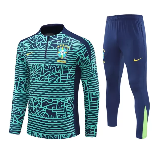 Conjunto de Moletom de Treino Brasil Homem Quarto-Zíper 2024/25 Verde