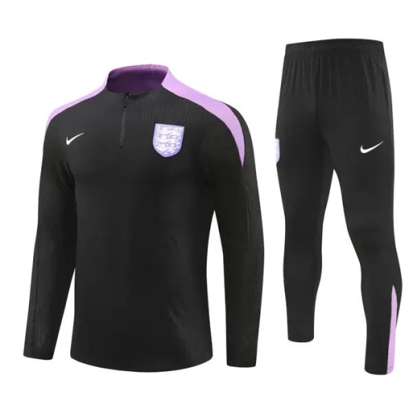 Conjunto de Moletom de Treino Inglaterra Homem Quarto-Zíper 2024/25 Preta