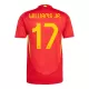 Camisola Espanha Williams JR 17 Criança Equipamento 1ª Euro 2024