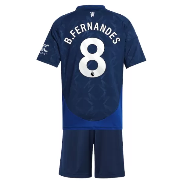 Camisola Manchester United Bruno Fernandes 8 Criança Equipamento 2ª 2024/25