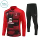 Conjunto de Moletom de Treino AC Milan Criança Quarto-Zíper 2024/25 Vermelha