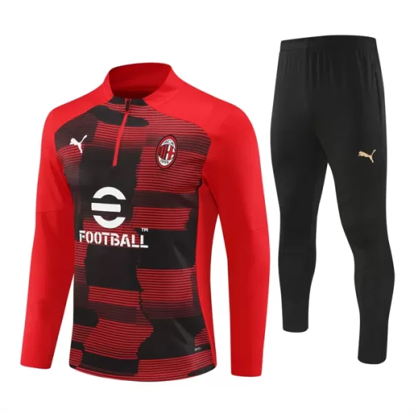 Conjunto de Moletom de Treino AC Milan Homem Quarto-Zíper 2024/25 Vermelha