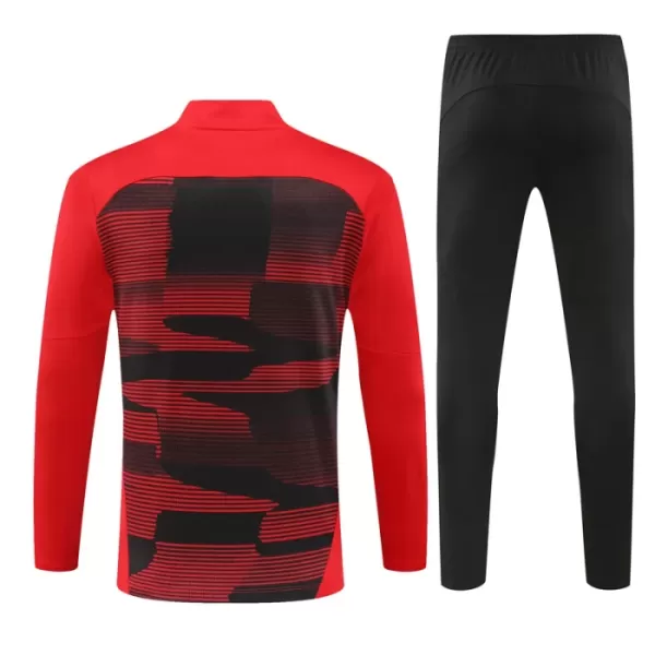 Conjunto de Moletom de Treino AC Milan Homem Quarto-Zíper 2024/25 Vermelha