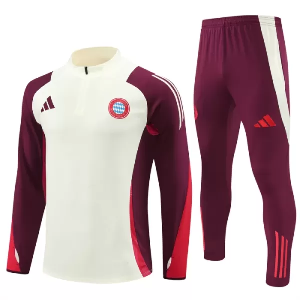 Conjunto de Moletom de Treino Bayern de Munique Homem Quarto-Zíper 2024/25 Branca