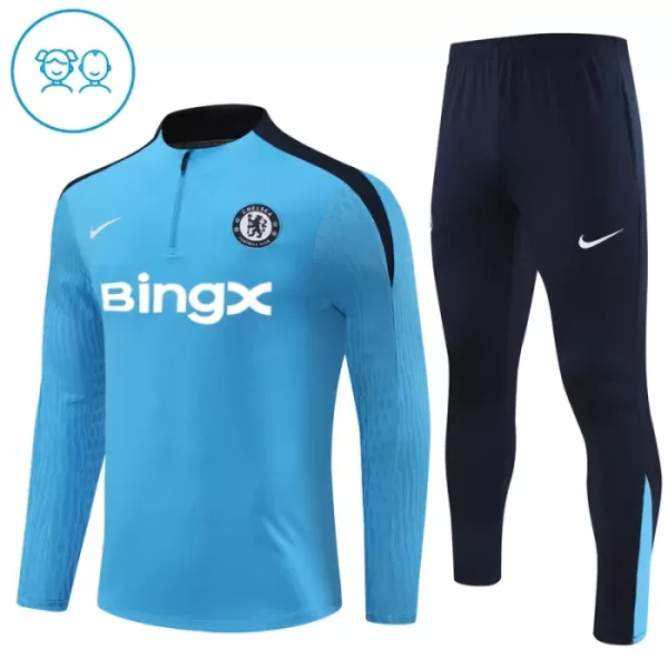 Conjunto de Moletom de Treino Chelsea Criança Quarto-Zíper 2024/25 Azul