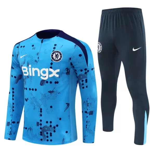 Conjunto de Moletom de Treino Chelsea Homem Quarto-Zíper 2024/25 Azul