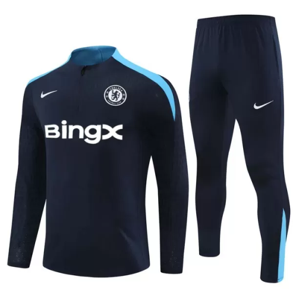 Conjunto de Moletom de Treino Chelsea Homem Quarto-Zíper 2024/25 Preta