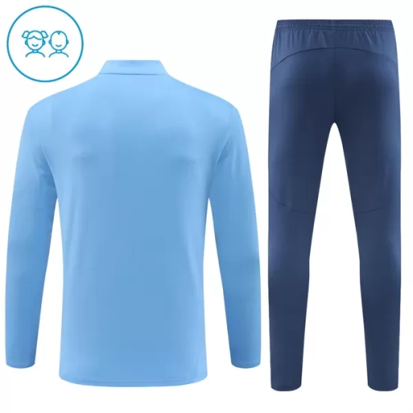 Conjunto de Moletom de Treino Manchester City Criança Quarto-Zíper 2024/25 Azul