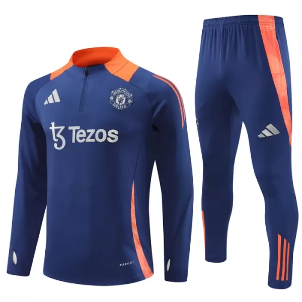 Conjunto de Moletom de Treino Manchester United Homem Quarto-Zíper 2024/25 Navy